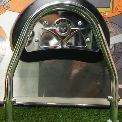 Kawasaki Vulcan 1500 Classic Passenger Backrest Sissy Bar Chrome Emblem Used OEM