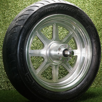 Rick’s 21x2.15 Front & 16x4.5 Rear 8-Spoke Wheel Set – Needs Polish