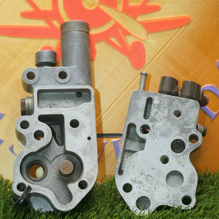 Harley Shovelhead Early Evo Engine Oil Pump Base Housing & Cover Plate Used OEM