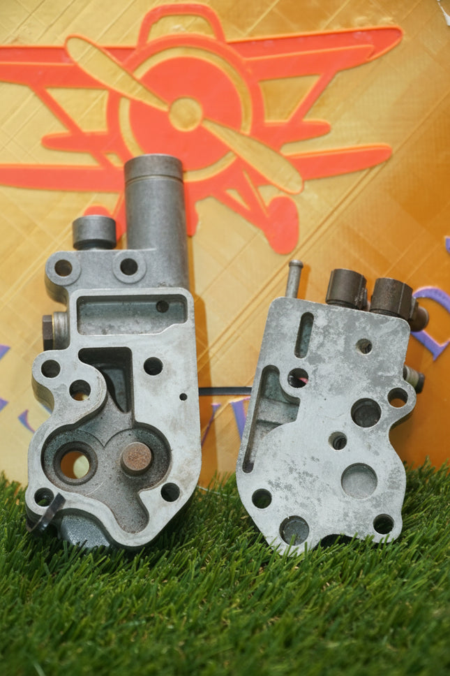 Harley Shovelhead Early Evo Engine Oil Pump Base Housing & Cover Plate Used OEM