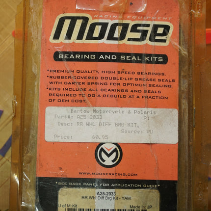 Moose All Balls Rear Differential Bearing Kit Yamaha Grizzly Big Bear NOS