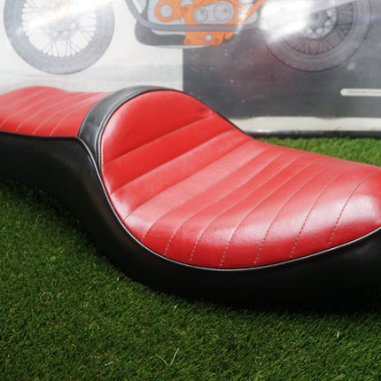 Harley Sportster OEM Custom Tuck and Roll Two-Up Seat Red Black XL883 1200