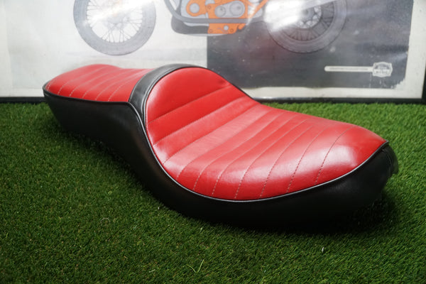 Harley Sportster OEM Custom Tuck and Roll Two-Up Seat Red Black XL883 1200