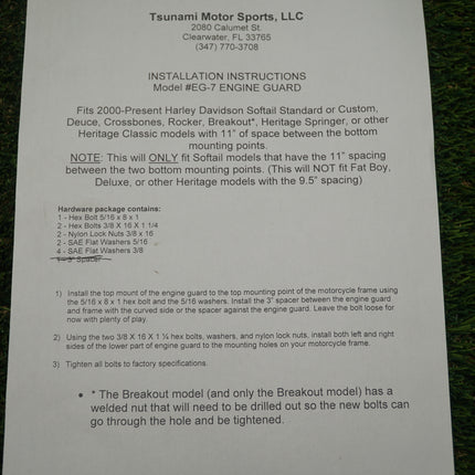 2000–2017 Harley Softail Multibar Engine Guard Black Deuce Rocker Breakout