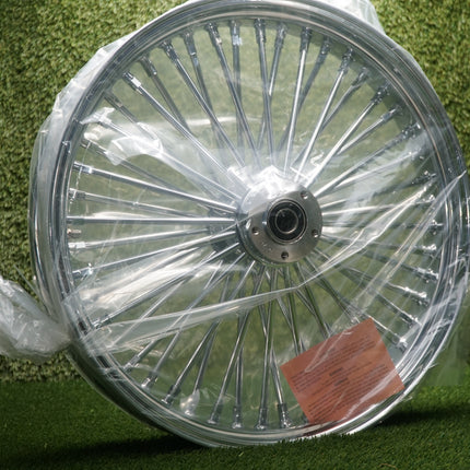 21X3.5" SINGLE DISC 48 FAT KING SPOKE FRONT WHEEL HARLEY TOURING, FXST 2000-07