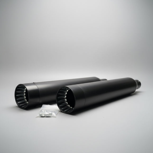 SHARKROAD 4.5” Slip-On Mufflers Harley Touring 2017-Up Black HDMF-451718BB