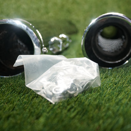 MUTAZU Chrome Slant Roaring Slip-On Mufflers Exhaust for 2017-UP Harley Touring