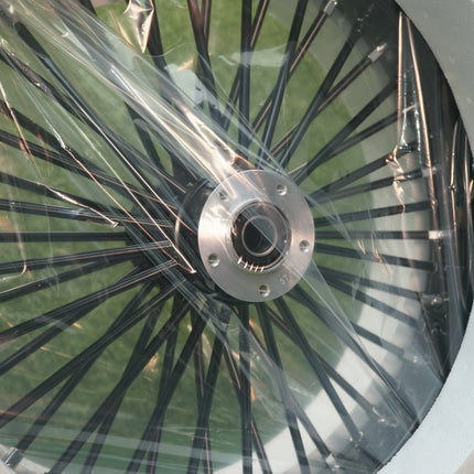 21 X 3.5 BLACK 48 FAT KING SPOKE FRONT WHEEL HARLEY TOURING BAGGER 2000-07