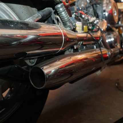 1998-2009 Yamaha V Star 650 XVS650 OEM Complete Factory Exhaust System Clean