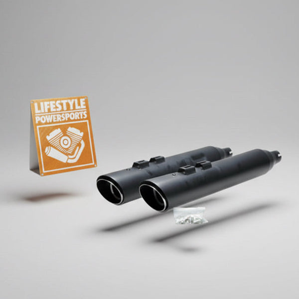 Sharkroad 4.0” Baffled Slip-On Exhaust Harley Touring 2017-Up Black & Chrome