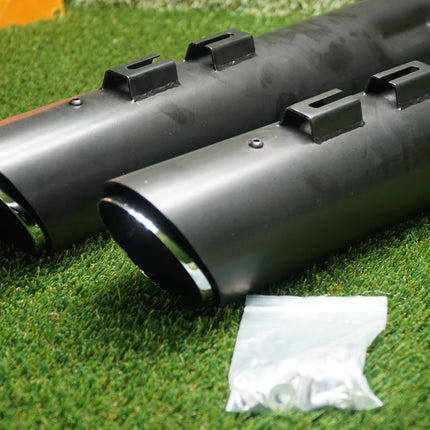 Sharkroad 4.0” Baffled Slip-On Exhaust Harley Touring 2017-Up Black & Chrome