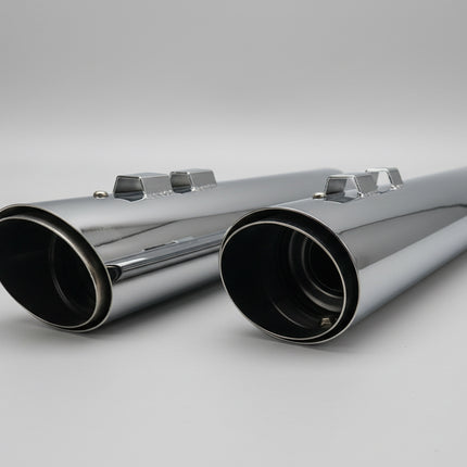 Sharkroad 4” Chrome Slip-On Mufflers 1995–2016 Harley Touring Exhaust 409527CC
