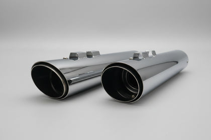 Sharkroad 4” Chrome Slip-On Mufflers 1995–2016 Harley Touring Exhaust 409527CC photo 2