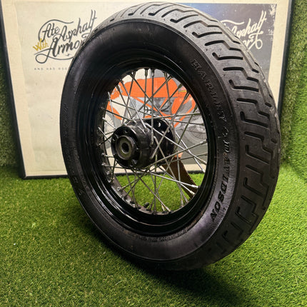 Harley Softail OEM 16x3 Black Wire Spoke Wheel 25mm Bearing Dunlop D402F 2000-UP