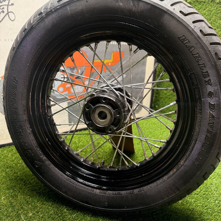 Harley Softail OEM 16x3 Black Wire Spoke Wheel 25mm Bearing Dunlop D402F 2000-UP