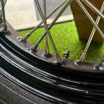 Harley Softail OEM 16x3 Black Wire Spoke Wheel 25mm Bearing Dunlop D402F 2000-UP