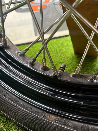 Harley Softail OEM 16x3 Black Wire Spoke Wheel 25mm Bearing Dunlop D402F 2000-UP photo 3