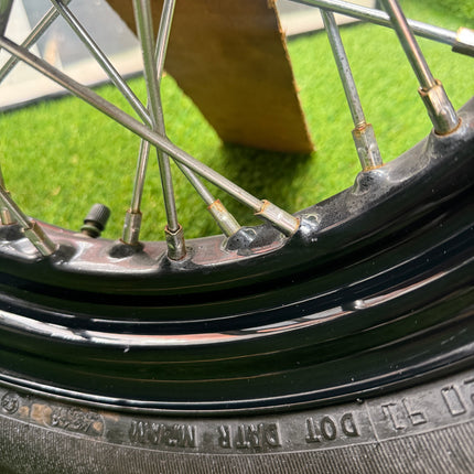 Harley Softail OEM 16x3 Black Wire Spoke Wheel 25mm Bearing Dunlop D402F 2000-UP