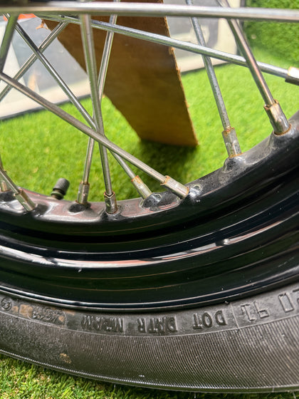 Harley Softail OEM 16x3 Black Wire Spoke Wheel 25mm Bearing Dunlop D402F 2000-UP photo 4