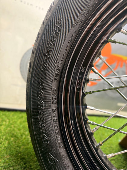 Harley Softail OEM 16x3 Black Wire Spoke Wheel 25mm Bearing Dunlop D402F 2000-UP photo 5