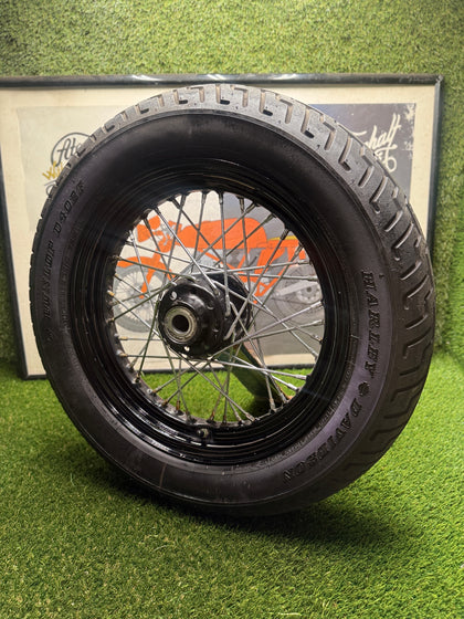 Harley Softail OEM 16x3 Black Wire Spoke Wheel 25mm Bearing Dunlop D402F 2000-UP photo 7