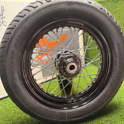 Harley Softail OEM 16x3 Black Wire Spoke Wheel 25mm Bearing Dunlop D402F 2000-UP