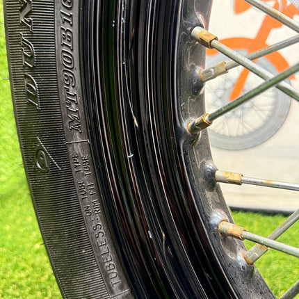 Harley Softail OEM 16x3 Black Wire Spoke Wheel 25mm Bearing Dunlop D402F 2000-UP