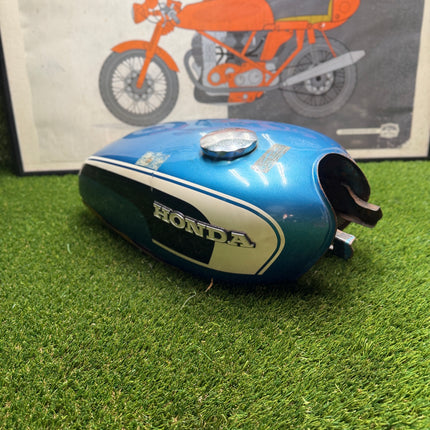 Honda CL175 Scrambler OEM Blue Fuel Gas Tank Pinhole Patina 1968-1973