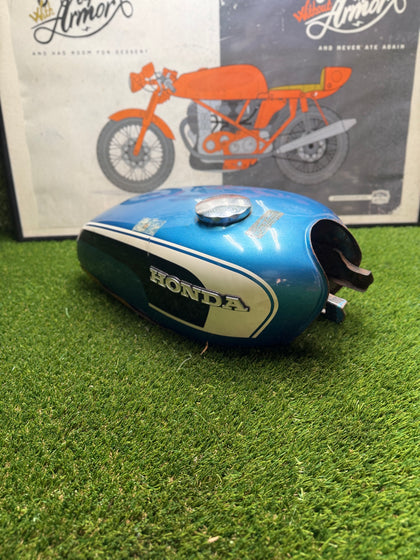 Honda CL175 Scrambler OEM Blue Fuel Gas Tank Pinhole Patina 1968-1973 photo 1