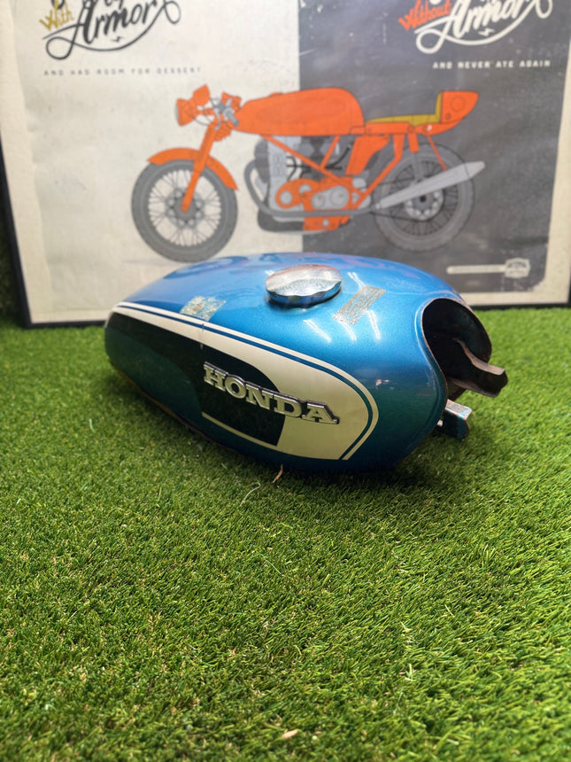 Honda CL175 Scrambler OEM Blue Fuel Gas Tank Pinhole Patina 1968-1973