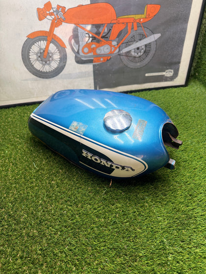 Honda CL175 Scrambler OEM Blue Fuel Gas Tank Pinhole Patina 1968-1973 photo 2