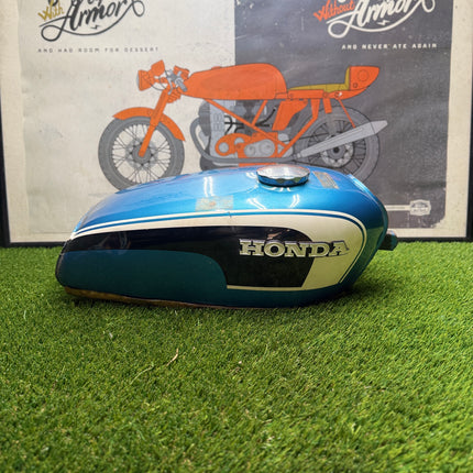 Honda CL175 Scrambler OEM Blue Fuel Gas Tank Pinhole Patina 1968-1973