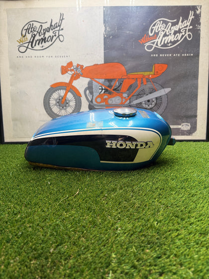 Honda CL175 Scrambler OEM Blue Fuel Gas Tank Pinhole Patina 1968-1973 photo 3