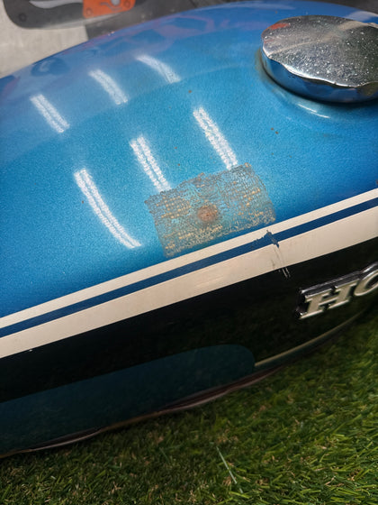 Honda CL175 Scrambler OEM Blue Fuel Gas Tank Pinhole Patina 1968-1973 photo 4