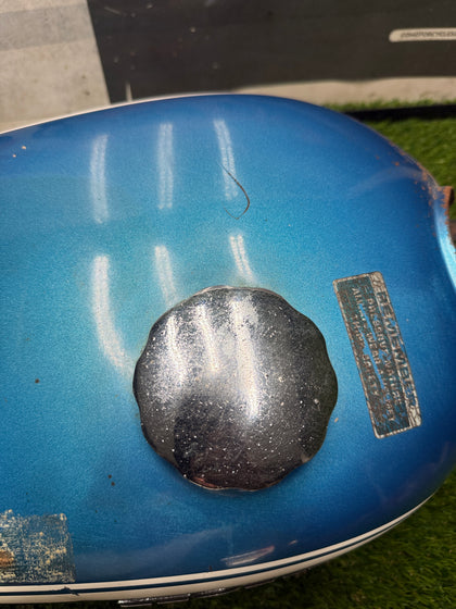 Honda CL175 Scrambler OEM Blue Fuel Gas Tank Pinhole Patina 1968-1973 photo 5