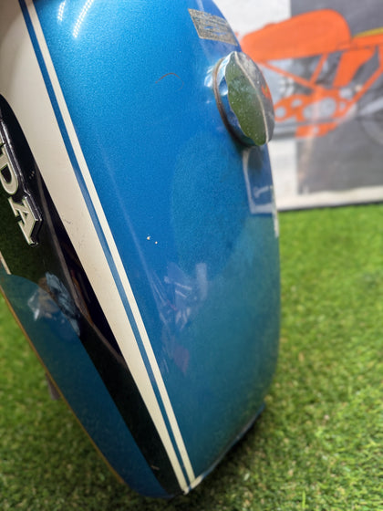 Honda CL175 Scrambler OEM Blue Fuel Gas Tank Pinhole Patina 1968-1973 photo 6