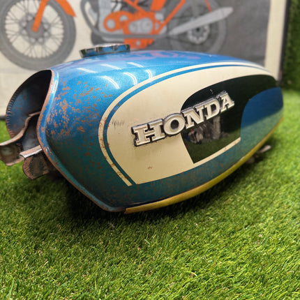Honda CL175 Scrambler OEM Blue Fuel Gas Tank Pinhole Patina 1968-1973