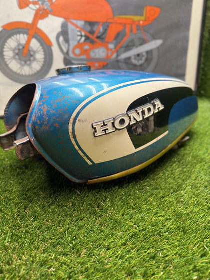 Honda CL175 Scrambler OEM Blue Fuel Gas Tank Pinhole Patina 1968-1973 photo 7