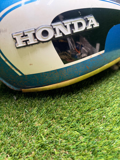 Honda CL175 Scrambler OEM Blue Fuel Gas Tank Pinhole Patina 1968-1973 photo 8