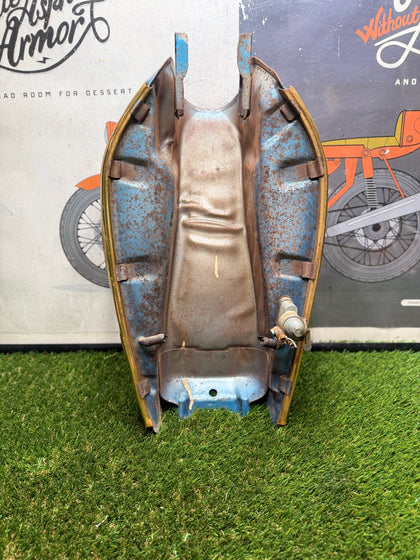 Honda CL175 Scrambler OEM Blue Fuel Gas Tank Pinhole Patina 1968-1973 photo 9