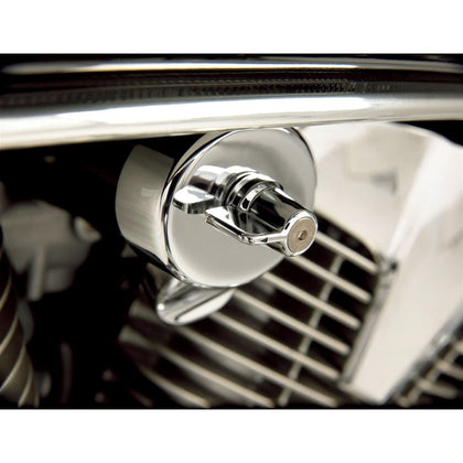 Show Chrome 55-301 Chrome Fuel Shut-Off Valve Cover – Fits Honda Shadow VT750/VT1100 & VTX1300 Models photo 1