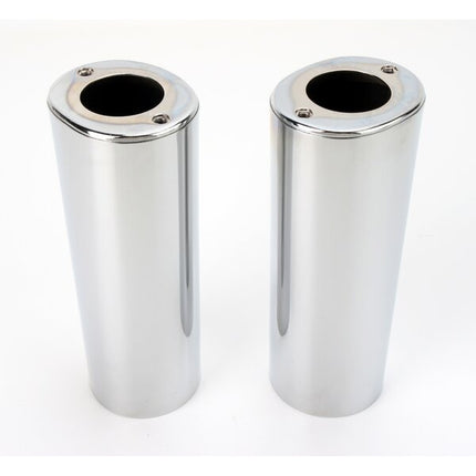 Drag Specialties +2 in. Chrome Fork Slider Covers 8.5" Pair 0411-0012 NOS
