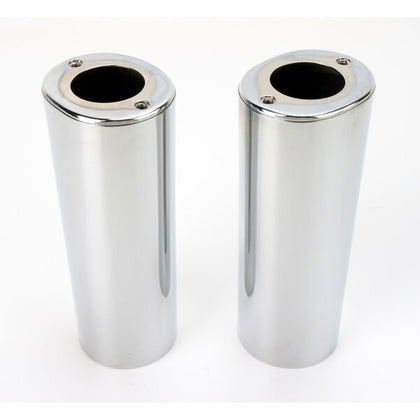 Drag Specialties +2 in. Chrome Fork Slider Covers 8.5" Pair 0411-0012 NOS photo 1