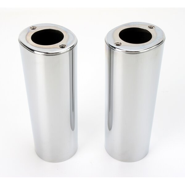 Drag Specialties +2 in. Chrome Fork Slider Covers 8.5" Pair 0411-0012 NOS