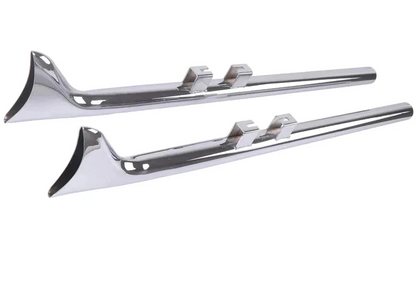 33” Fishtail Slip-On Exhaust Mufflers Harley Touring 2017-Up Chrome Sharkroad photo 1