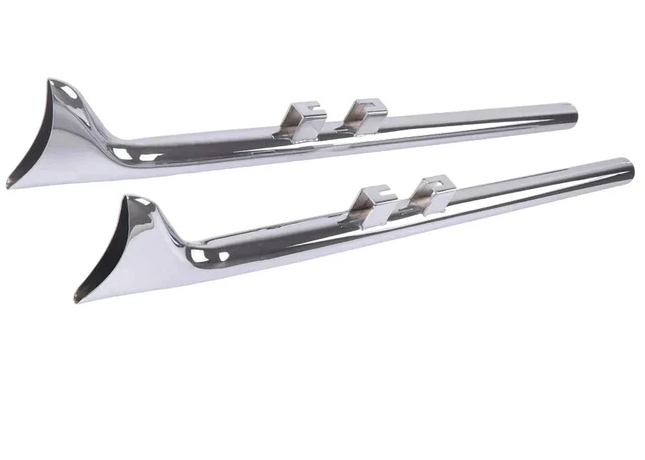 33” Fishtail Slip-On Exhaust Mufflers Harley Touring 2017-Up Chrome Sharkroad