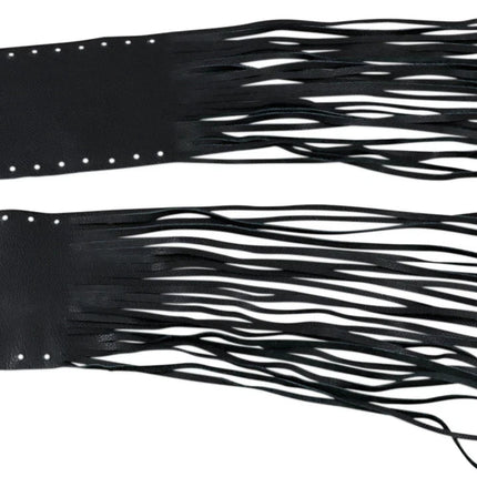 Harley Handlebar Foam Grip Black Leather Fringe Covers Drag Specialties DS-243061 NOS