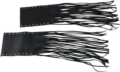 Harley Handlebar Foam Grip Black Leather Fringe Covers Drag Specialties DS-243061 NOS photo 1