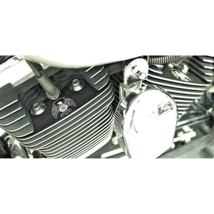Jims American Legion Head Plates Harley Big Twin Engine Dress Up H3 Set photo 1