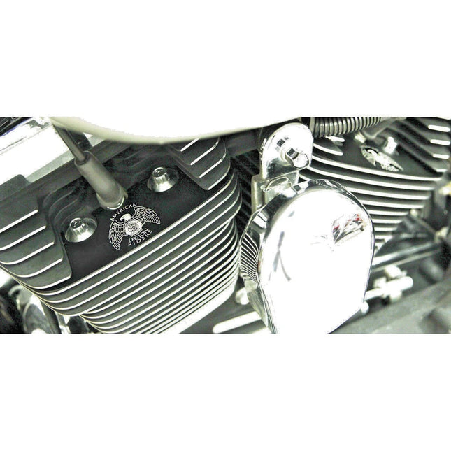 Jims American Legion Head Plates Harley Big Twin Engine Dress Up H3 Set